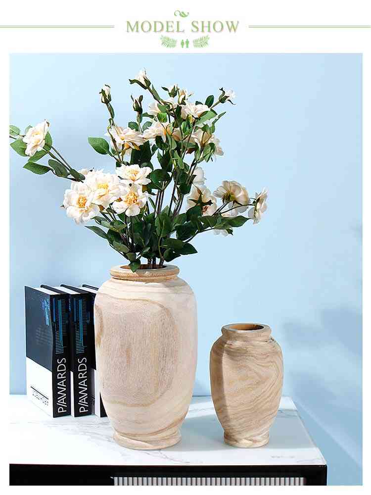 木製 シンプル 花瓶 北欧 ガラス 花器 木製 大きい 円柱 丸 天然木 母の日 ギフト フラワーベース おしゃれ 木製 かわいい ナチュラルウッド フラワースタンド 造花 プレゼント 送料無料 [2]