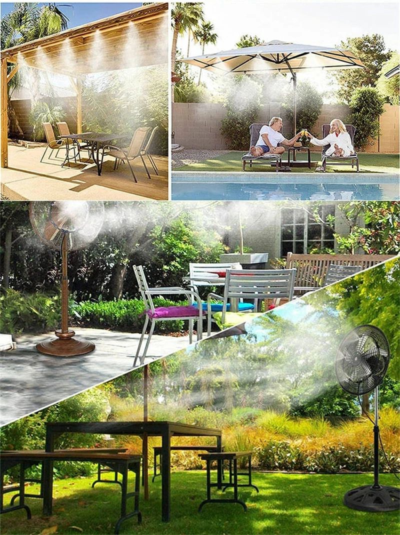 ミストファン 扇風機用 ミストシャワー アウトドア 4ノズル 快適 ガーデン用 ミスト発生器 ミスト扇風機 夏 扇風機 霧 工場扇 汎用 庭 広範囲 ベランダ ミスト扇 ミストシャワーホース 散水 納涼 熱中症対策 水道 蛇口 簡単組立 ガーデニング
