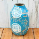 花瓶 フルール Chubby Vase (Lagoon Blue) 直径15cm PTA-196 彩か 陶器 230113 資材 te