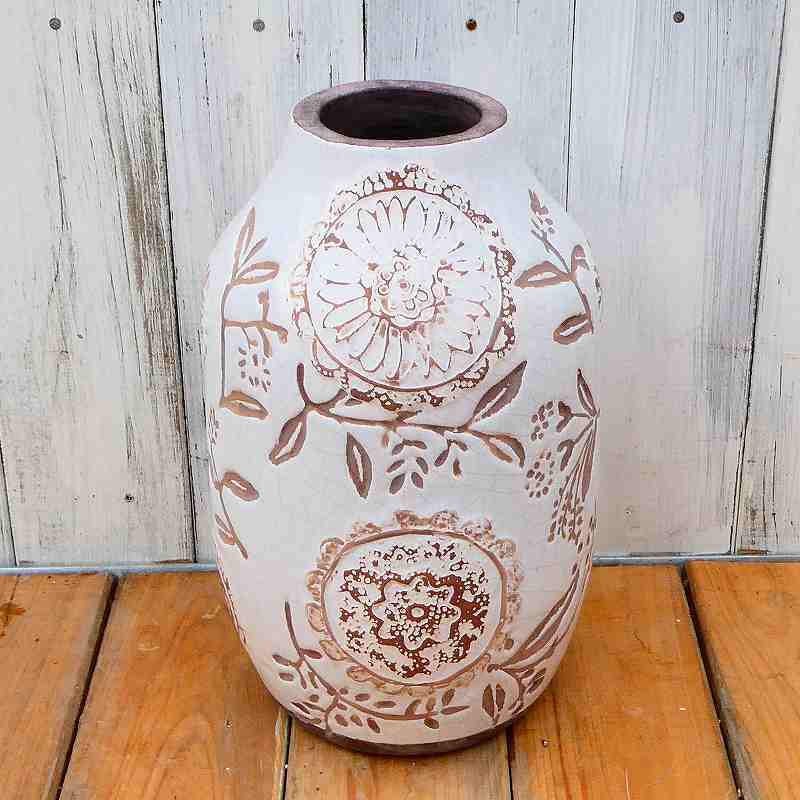 花瓶 フルール Chubby Vase (White) 白 直径15cm PTA-195 彩か 陶器 230113 資材 te