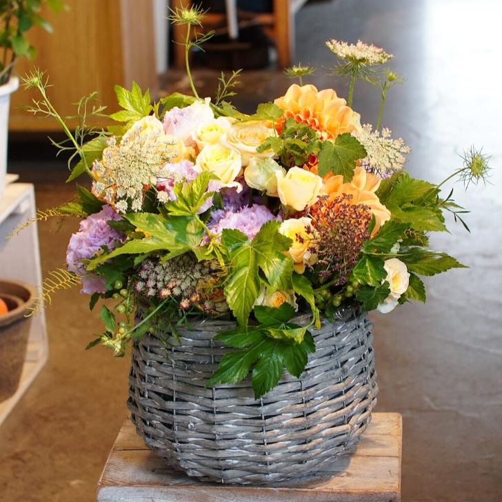 バスケット 柳グレーワッシュメタボリック中4号 鉢カバー　鉢カバー 鉢 収納 011674 カルチベーター 230125