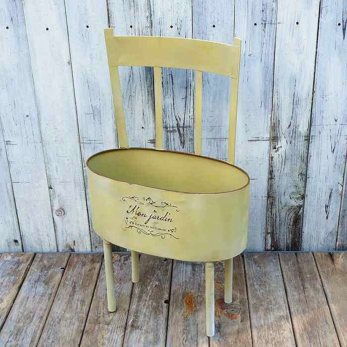 鉢 プランター ジャルダンチェアポットオーバルイエロー No.5743 オブジェ 玄関 村田屋産業 250801