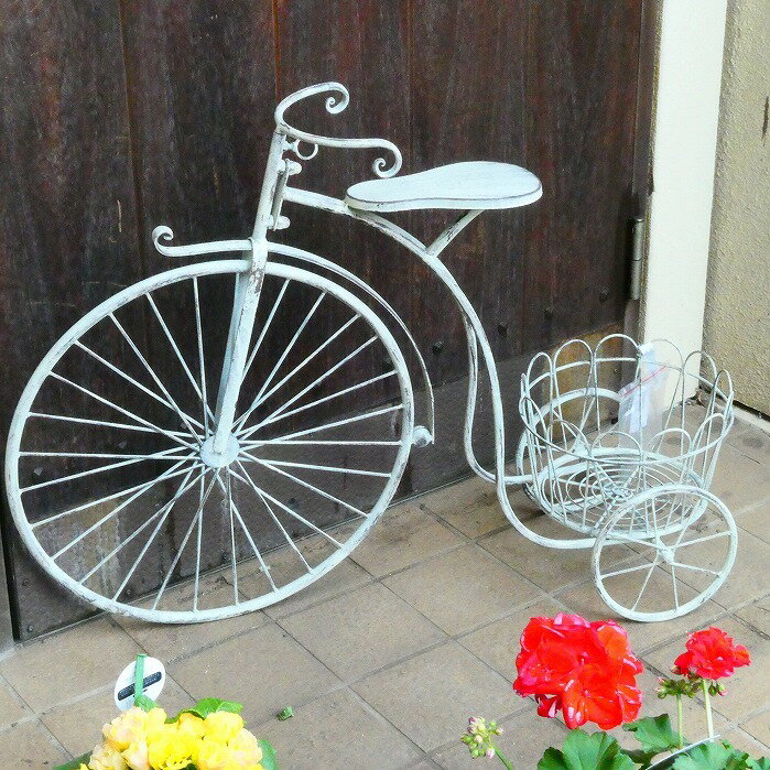 花台 フラワースタンド バスケット 自転車 三輪車 オブジェ ガーデニング アイアンガーデントライシク..