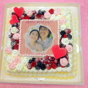 パーティーケーキ　写真ケーキ　大きいケーキ　バースデーケーキ　お誕生日　パーティー　記念日　サプライズ　生クリーム　13号