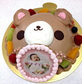写真ケーキスイートベアーくまケーキバースデーケーキお誕生日パーティー記念日サプライズ生チョコレート6号