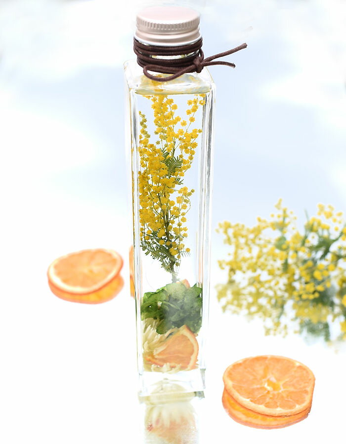 誕生日 バレンタインデー ホワイトデー　ひな祭り 節句 お返し 花 プレゼント ハーバリウム ギフト ハーバリュウム おしゃれ 結婚祝い 退職祝い 祝い シリコンオイル ミモザ Herbarium 植物標本 誕生日格安通販　バレンタイン　人気　ランキング