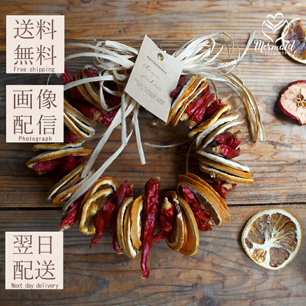 ドライフラワー リース 送料無料「オレンジ・エスプレット」 唐辛子 魔除け ナチュラル インテリア ボタニカル オシャレ カフェ 誕生プレゼント ギフト 結婚記念日 お母さん お祝い 花 送別 新築祝い 結婚祝い