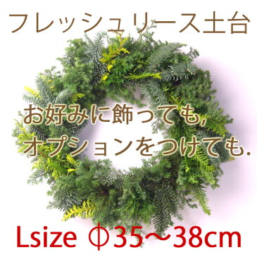 生花リース X'masリース フレッシュグリーン[Lサイズ35〜38cm] 【本州・四国送料無料】【指定日OK】フレッシュナチュラルリース 玄関 ドア飾り プレゼント ドアリース クリスマス Christmas Wreath 楽天15年の安心のお届け 【RCP】