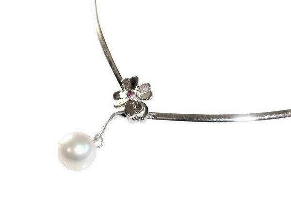 アコヤ真珠 オメガ ネックレス SV シルバー ルビー 8.0-8.5mm ホワイト あこや 本真珠 真珠 あこや真珠 パール ギフ…