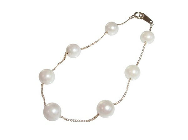 アコヤ真珠 ステーション ブレスレット K18YG イエローゴールド 6.5-7.0mm ホワイト あこや 本真珠 真珠 あこや真珠 パール ギフト プレゼント...