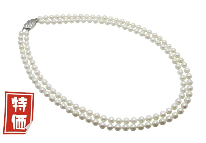 アコヤ真珠 二連 ネックレス 6.0-6.5mm ホワイト あこや 本真珠 真珠 あこや真珠 パール ギフト プレゼント フォーマ…