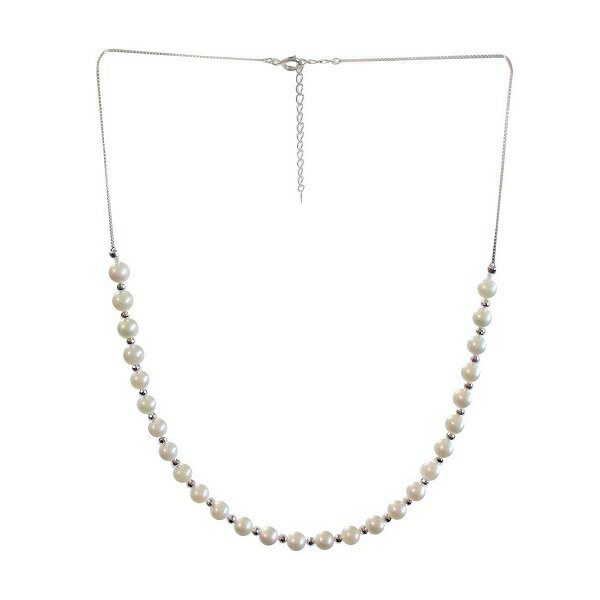 アコヤ真珠 ミラーボール ハーフ ネックレス SV シルバー　6.0-6.5mm ホワイト あこや 本真珠 真珠 あ..