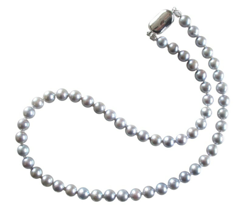真珠ネックレス アコヤ真珠 ネックレス 6.5-7.0mm グレー あこや 本真珠 真珠 あこや真珠 パール ギフト プレゼント フォーマル カジュアル 冠婚葬祭