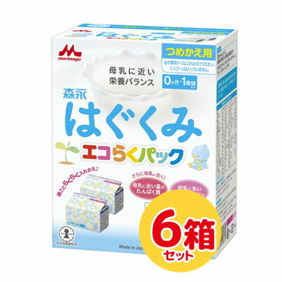 【送料無料】森永 はぐくみ エコらくパック つめかえ用 6箱粉ミルク 800g 400g 2袋 6箱 別途送料 北海道550円・沖縄660円・離島は実送料が必要 店舗営業日13時までのご注文 ご入金確定で当日出…