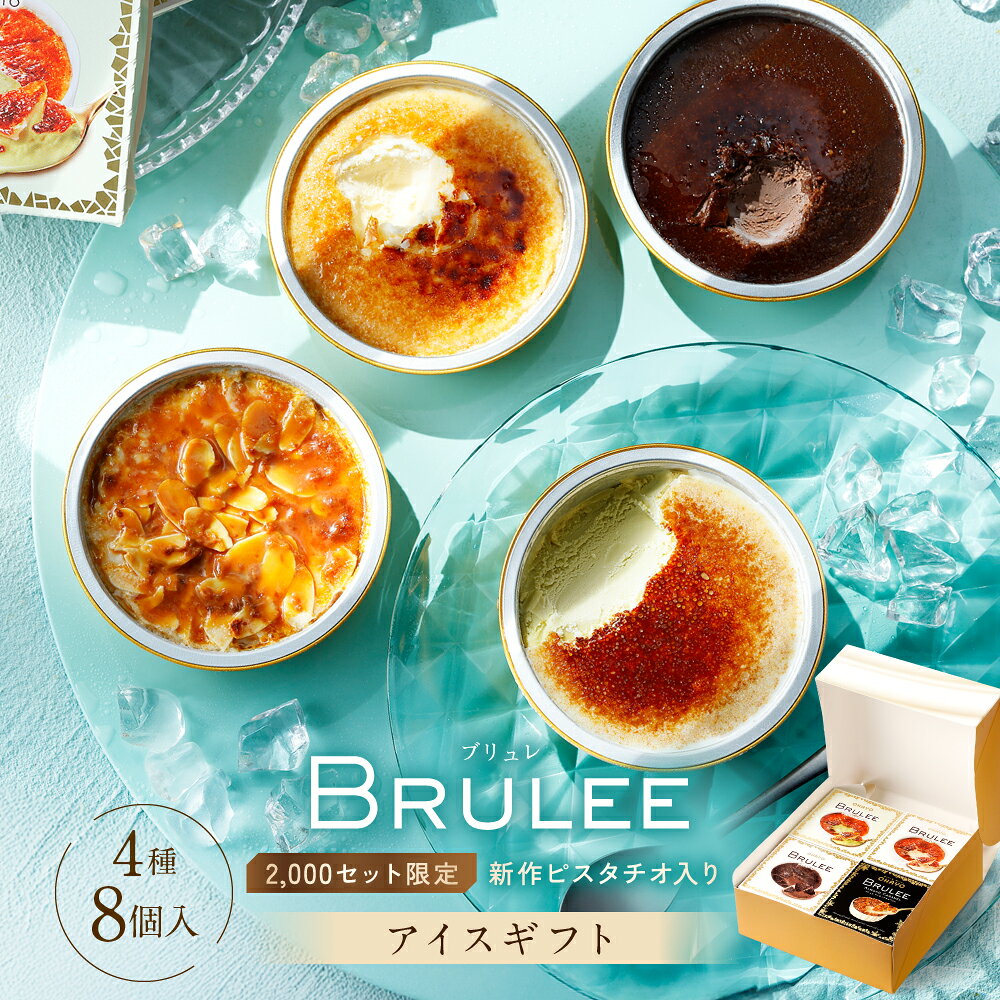 オハヨー乳業 ブリュレ アイス ギフト アイスクリーム 詰め合わせ 8個入 BRULEE [ミルク2個 チョコレート2個 アーモンドキャラメル2個 ピスタチオ2個] 高級 スイーツ セット プレゼント お中元 サマーギフト お取り寄せ デザート