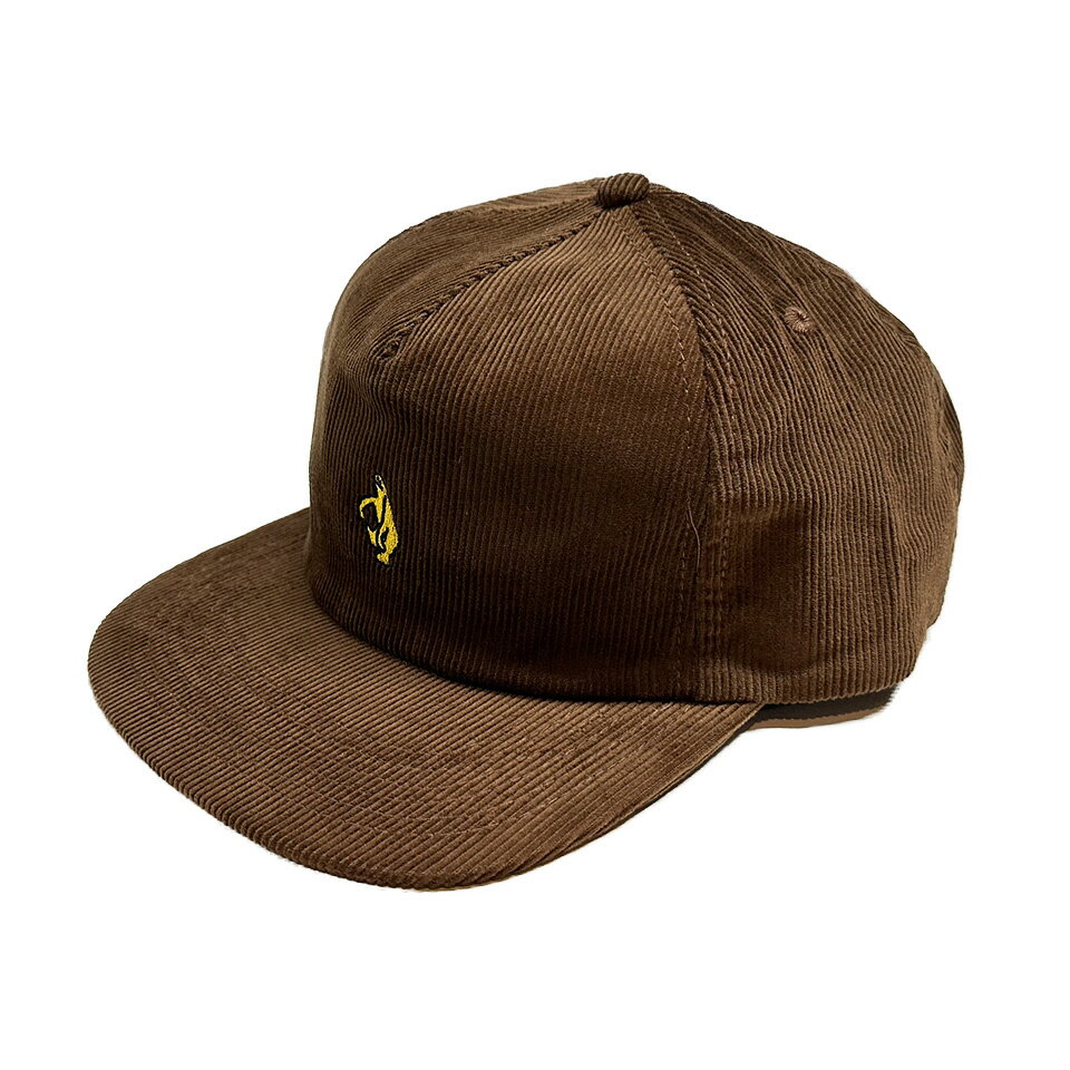 【 KROOKED / SHMOO SNAPBACK / BROWN 】 クルキッド キャップ スナップバック フラットバイザー ブラウン 茶 コーデュロイ スケートボード スケボー 送料無料