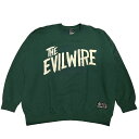 【 EVILWIRE / HORROR LOGO LOOSE Sweat / DARK GREEN 】 イービルワイヤー イビルワイヤー スウェット クルーネック ビッグシルエット ダークグリーン グリーン 緑 深緑 送料無料