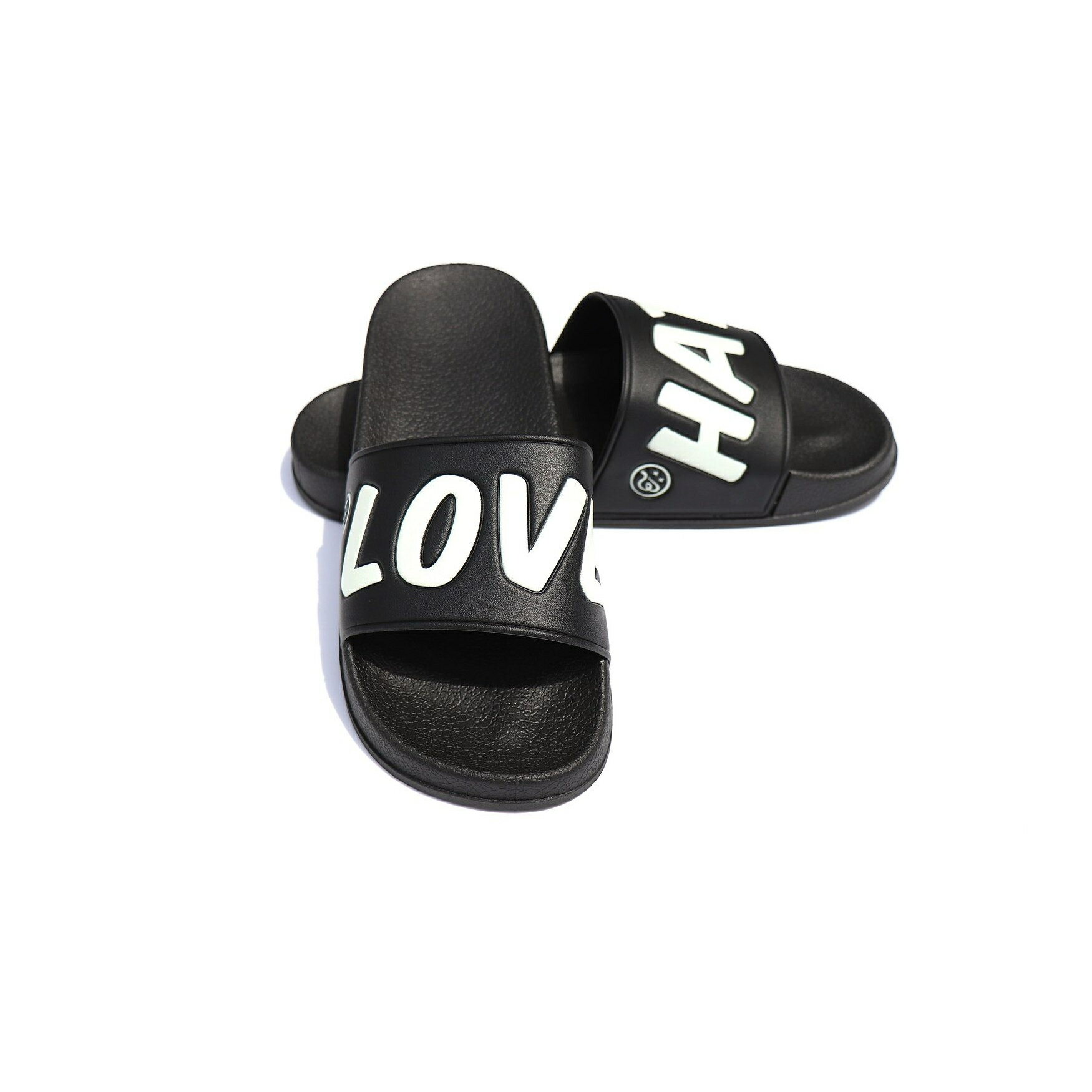 【 EVILWIRE / LOVE HATE Slider SANDALS 】 イービルワイヤー イビルワイヤー シャワーサンダル サンダル ブラック 黒 送料無料