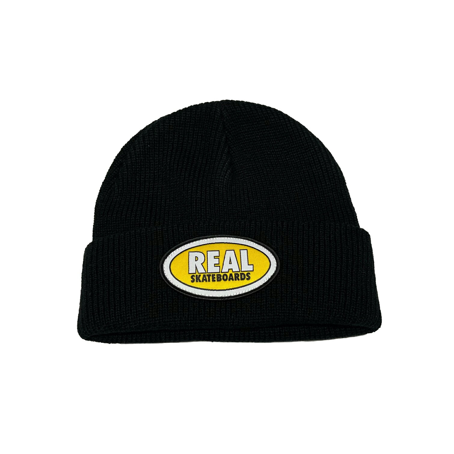 y REAL / OVAL CUFF BEANIE / BLACK z A jbgLbv r[j[ ubN  XP[g{[h