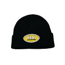 【 REAL / OVAL CUFF BEANIE / BLACK 】 リアル ニットキャップ ビーニー ブラック 黒 スケートボード スケボー 送料無料(4)