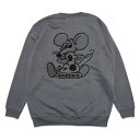 【 Greebie / Pizza rat Sweat / DULL GRAY 】　グリービー　クルーネック　スウェット　トレーナー　ダルグレー　グレー　チャコール　灰色　送料無料