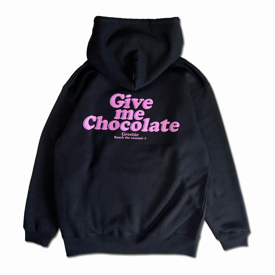 y Greebie / Give me Chocolate Hoodie / Raspberry ~ BLACK z@O[r[ p[J[ t[fB XEFbg ubN  