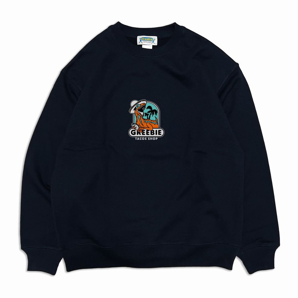【 Greebie / Tacos shop Sweat / DARK NAVY 】　グリービー　クルーネック　スウェット　トレーナー　ヘビーオンス　ダークネイビー　ネイビー　紺　送料無料