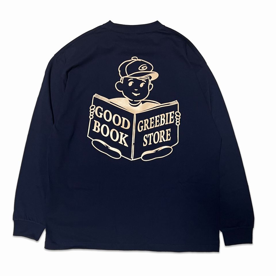 y Greebie / Good book store L/S Tee / NAVY z@O[r[@TVc@T@@lCr[@@