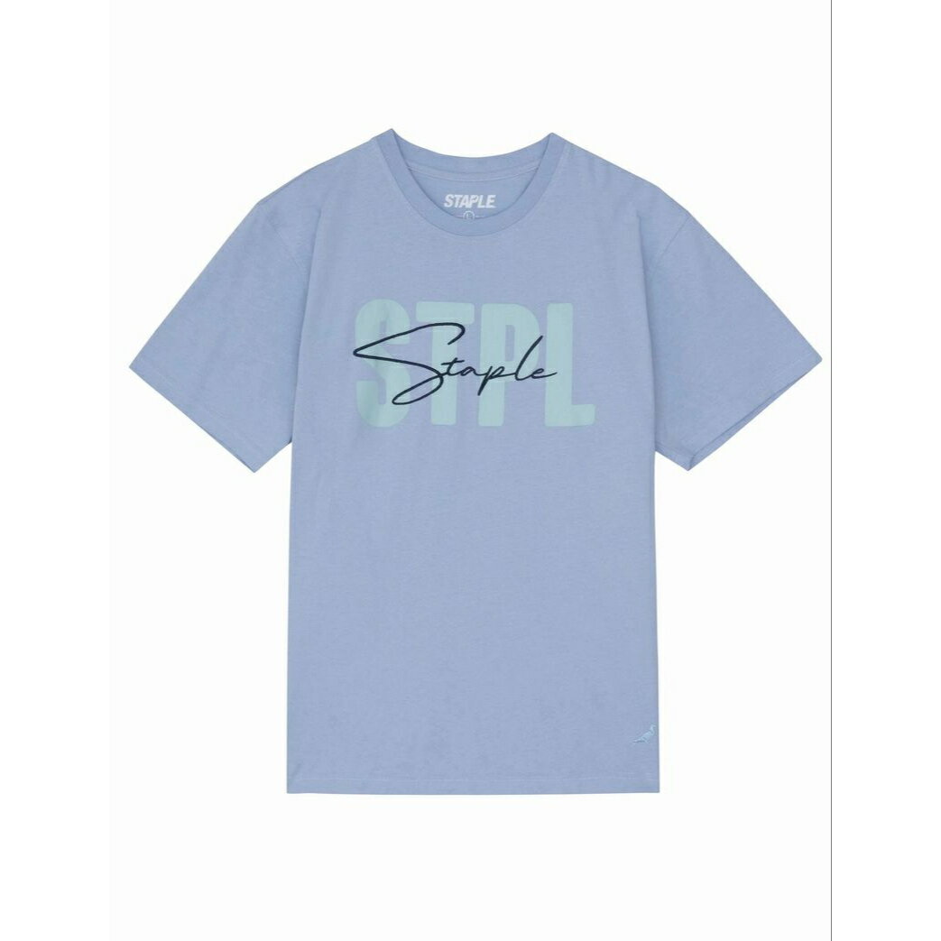 y STAPLE / SCRIPT EMBROIDERED TEE / BLUE z@XeCv@sW@TVc@@u[@Cgu[@F@