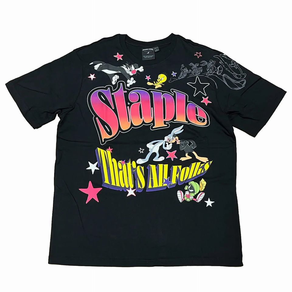 y STAPLE / THATfS ALL FOLKS TEE / BLACK z@XeCv@sW@LOONEY TUNES [j[e[Y@TVc@@ubN@@