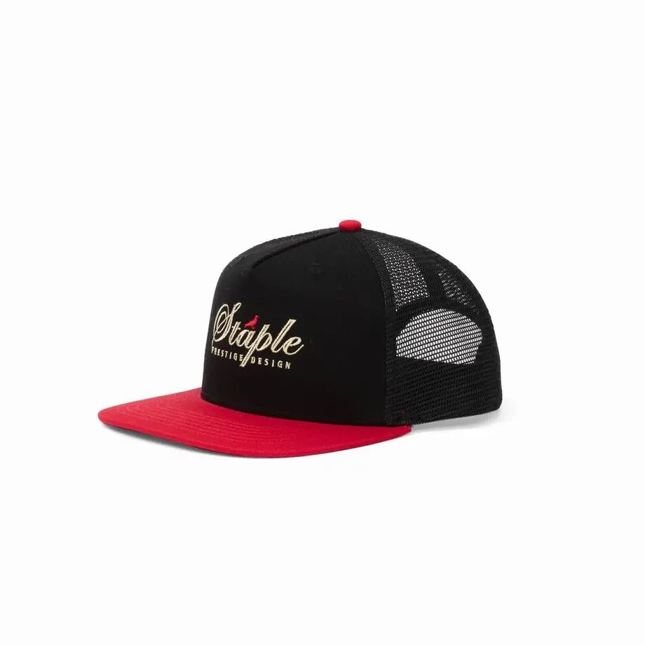 y STAPLE / PRESTIGE TRUCKER CAP / BLACK ~ RED z@XeCv@sW@Lbv@bVLbv@J[uoCU[@XibvobN@2g[@ubN@@RED@ԁ@