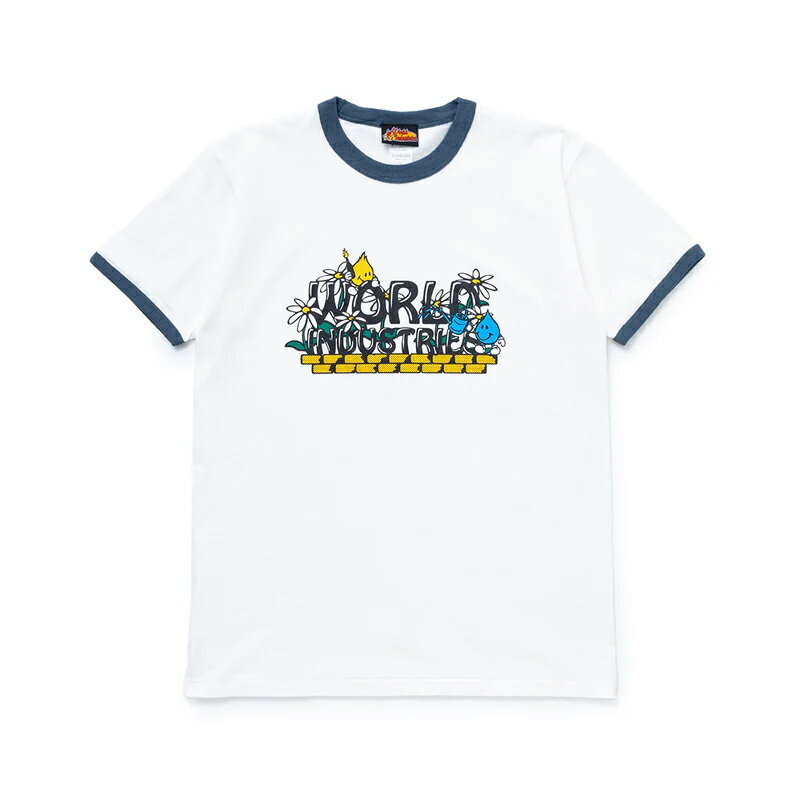 y WORLD INDUSTRIES / FLOWER BED RINGER SS TEE / OFF WHITE ~ DENIM z [hC_Xg[Y K[ TVc zCg  XP[g{[h