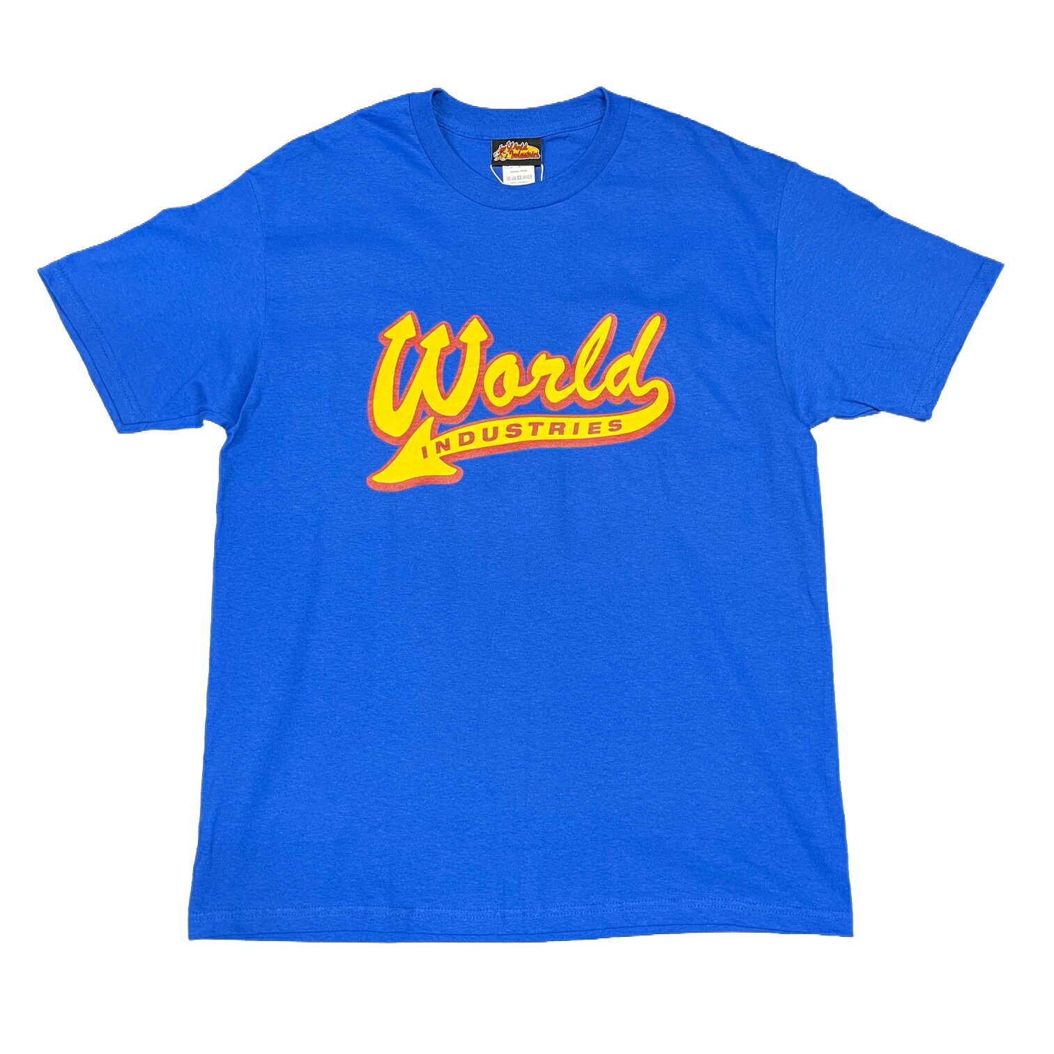 y WORLD INDUSTRIES / VARSITY LOGO SS TEE / ROYAL z [hC_Xg[Y  TVc u[  XP[g{[h