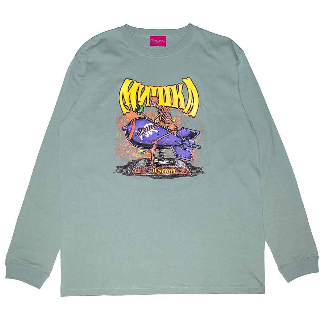 y MISHKA / END IT NOW L/S TEE / SMOKY GREEN z ~VJ@TVc@@T@X[L[O[@O[@΁@݃J[@