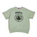 【 MISHKA / PRAYER CIRCLE SWEAT S/S TEE / AQUA GREEN 】 ミシカ スウェット トレーナー 半袖 ラグラン アクアグリーン スモーキーグリーン グリーン 緑 くすみカラー 送料無料