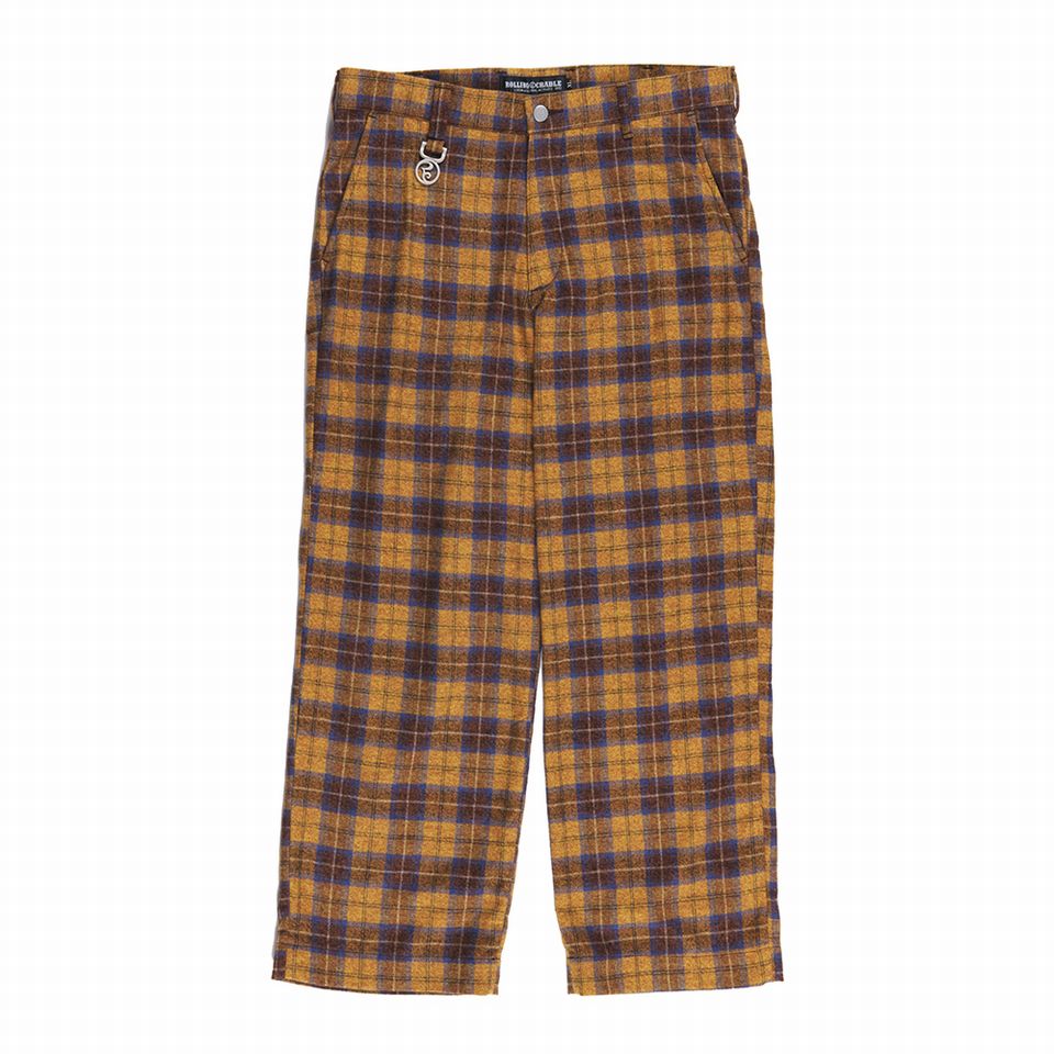  ROLLING CRADLE / ORDINARY CHECK PANTS / YELLOW  󥰥쥤ɥ ꥯ ѥ...