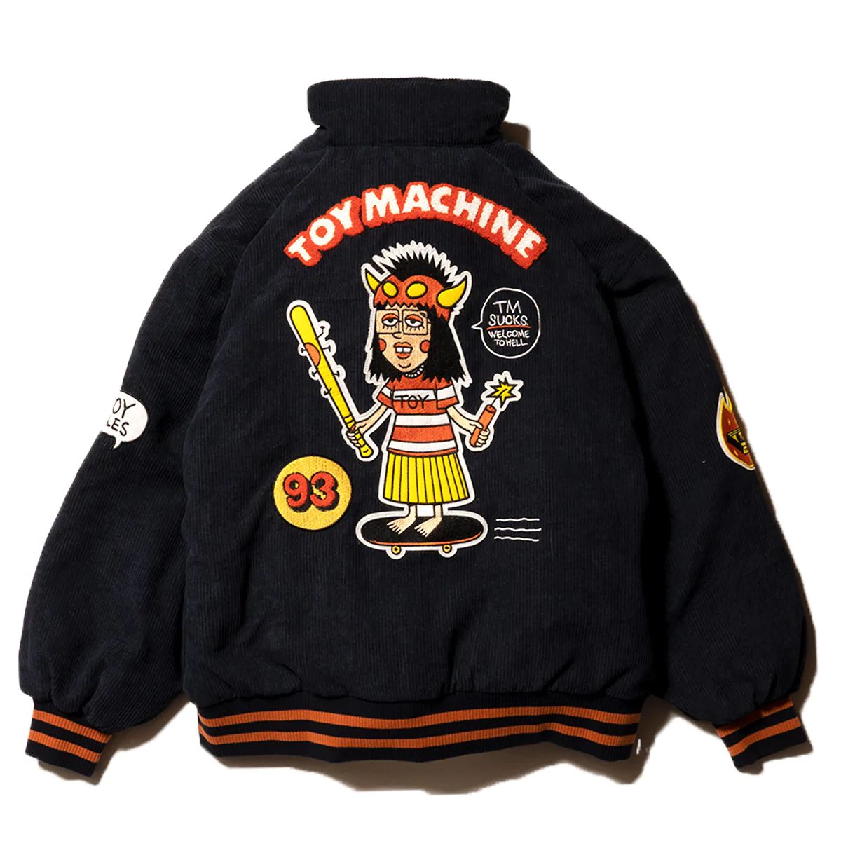 y TOYMACHINE / TM PAINT COLLAB CORDUROY STADIUM JACKET / NAVY z@gC}V[@TMyCg@AE^[@X^WAWPbg@X^W@WPbg@R[fC@lCr[@@