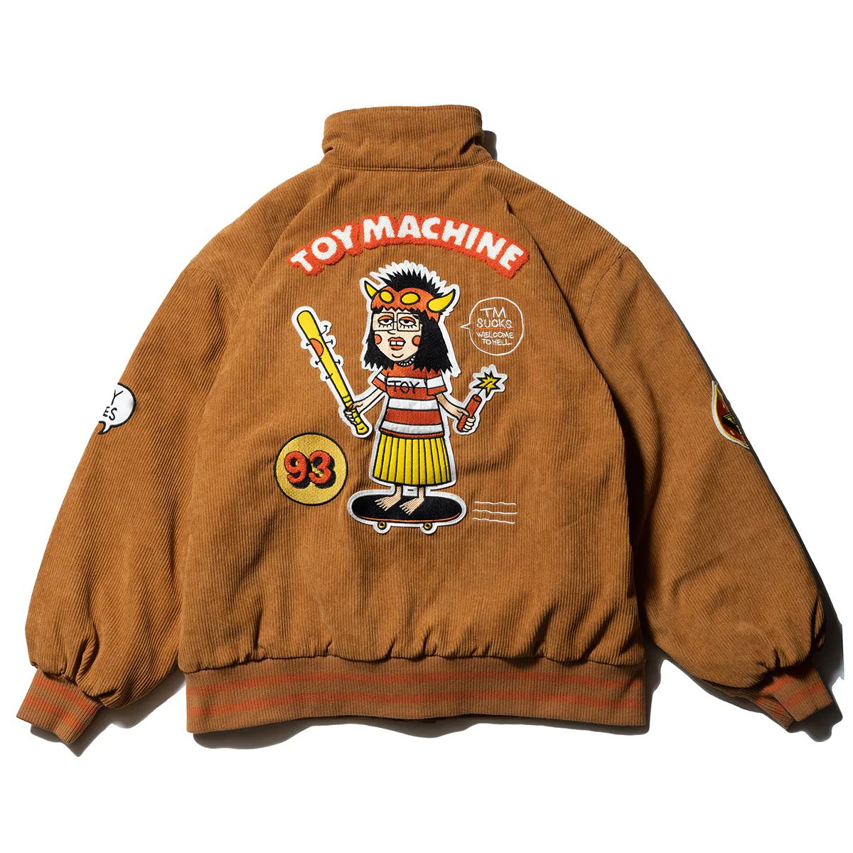 y TOYMACHINE / TM PAINT COLLAB CORDUROY STADIUM JACKET / M . BROWN z@gC}V[@TMyCg@AE^[@X^WAWPbg@X^W@WPbg@R[fC@uE@F@x[W@L@