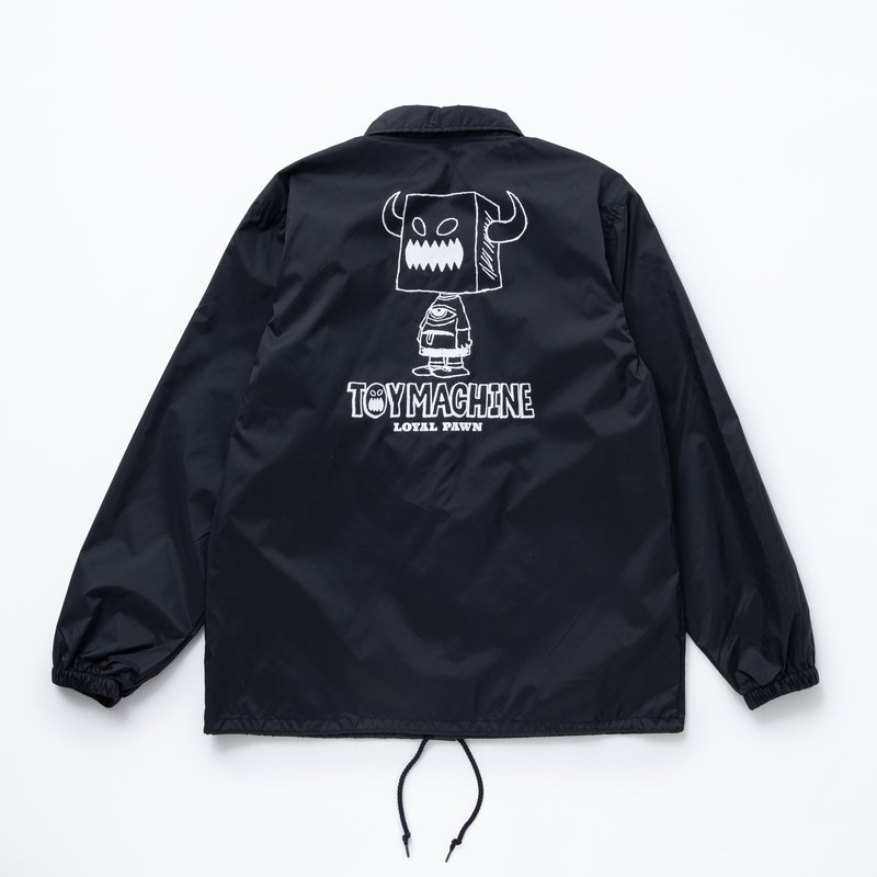 【 TOYMACHINE / SKB3 collaboration / TOYMONSTER BAG FACE COACH JKT / BLACK 】 トイマシーン sKetChboOok3 スケッチブックスリー アウター ジャケット コーチジャケット ウィンドブレーカー ブラック 黒 送料無料