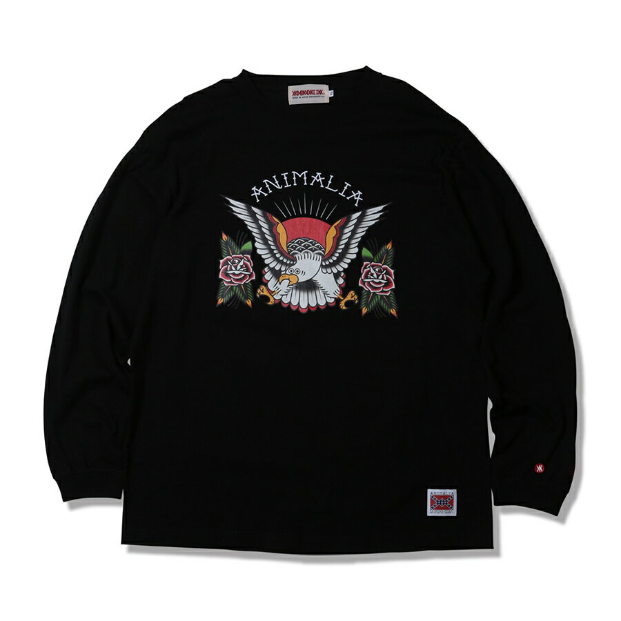 y ANIMALIA / L/S Tee - Eagle & Roses / BLACK z@Aj}A@TVc@@T@ubN@@