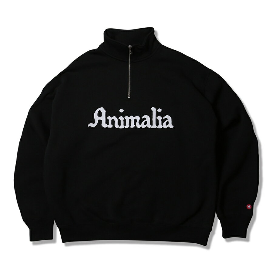 【 ANIMALIA / HALF-ZIP LOOSE FIT SWEAT / BLACK 】 アニマリア ハーフジップ スウェット トレーナー ..