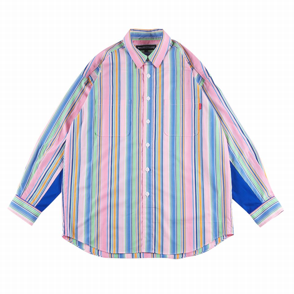 y ROLLING CRADLE / FLASHY STRIPE SHIRT / PINK z [ONCh N  Vc }` XgCv sN