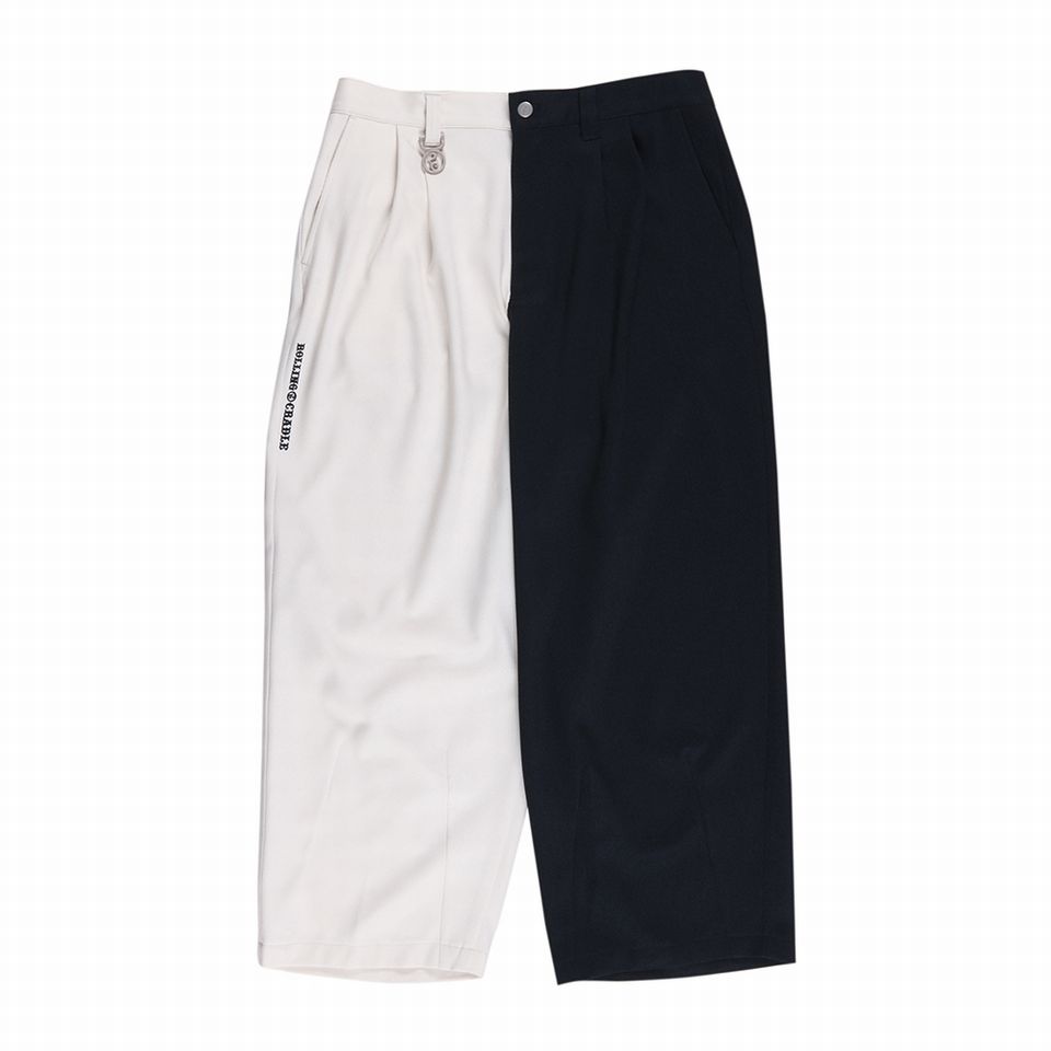 y ROLLING CRADLE / 2TONE TUCK PANTS / WHITE - NAVY z [ONCh N pc 2g[ oCJ[ zCg lCr[