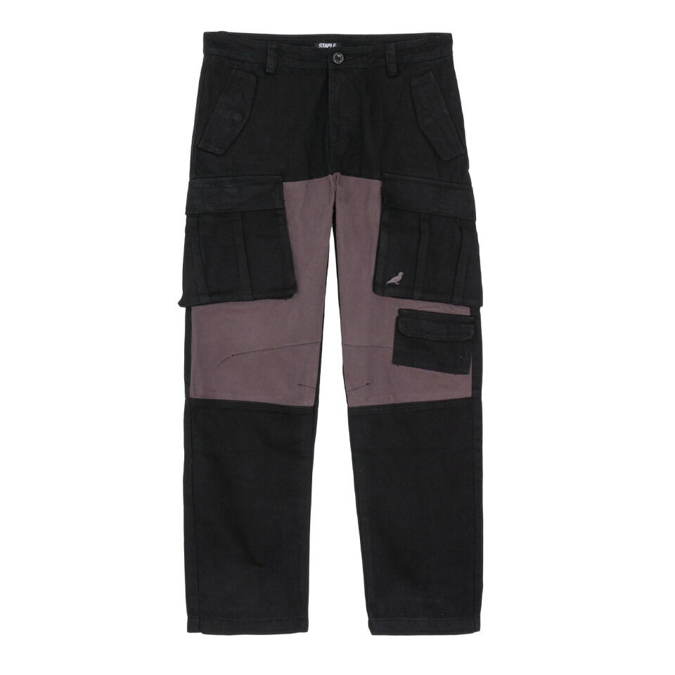 y STAPLE / TWILL PANEL CARGO PANTS / BLACK z@XeCv pc J[Spc ubN