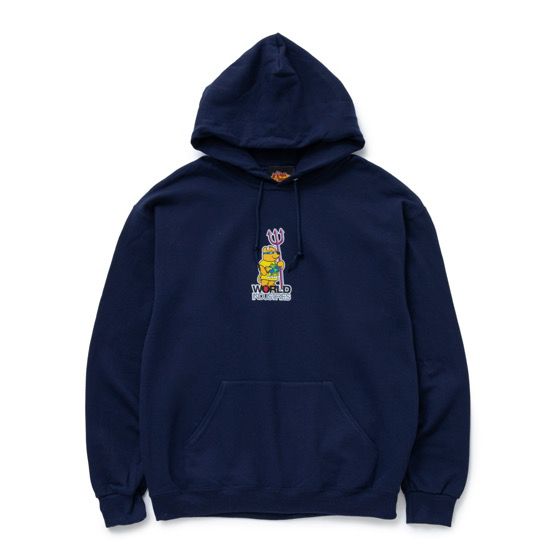 y WORLD INDUSTRIES / DEVIL BEAR HOODY / NAVY z [hC_Xg[Y p[J[@t[fB@XEFbg@lCr[@@XP[g{[h@