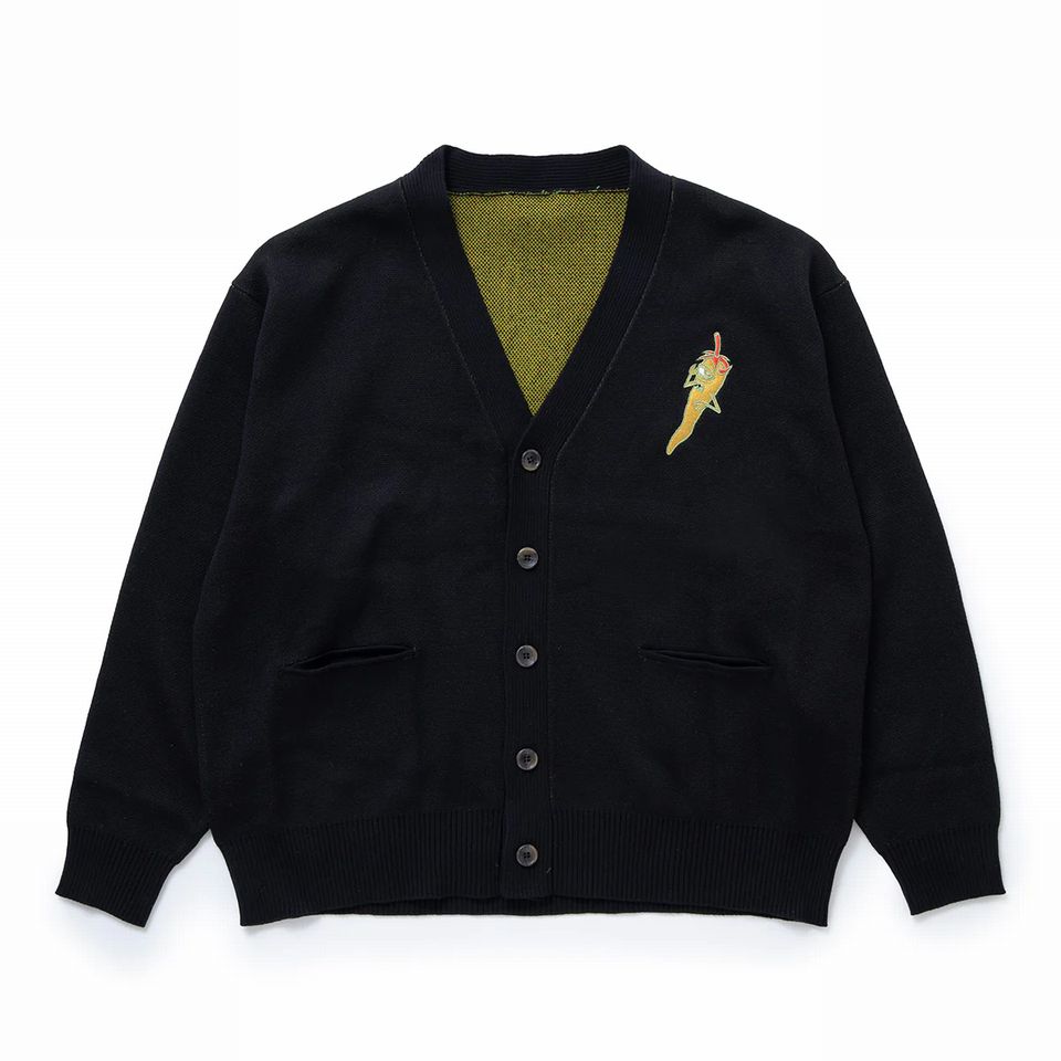 y TOYMACHINE / PEPPER SECT KNIT CARDIGAN / BLACK z@gC}V[@gC}@J[fBK@jbg@ubN@@