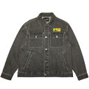 【 TOY MACHINE / VACCINE LOOSE FIT DENIM JACKET / L . BLACK 】 トイマシーン トイマ アウター ジャケット デニム Gジャン ルーズシルエット ライト ブラック 黒 送料無料