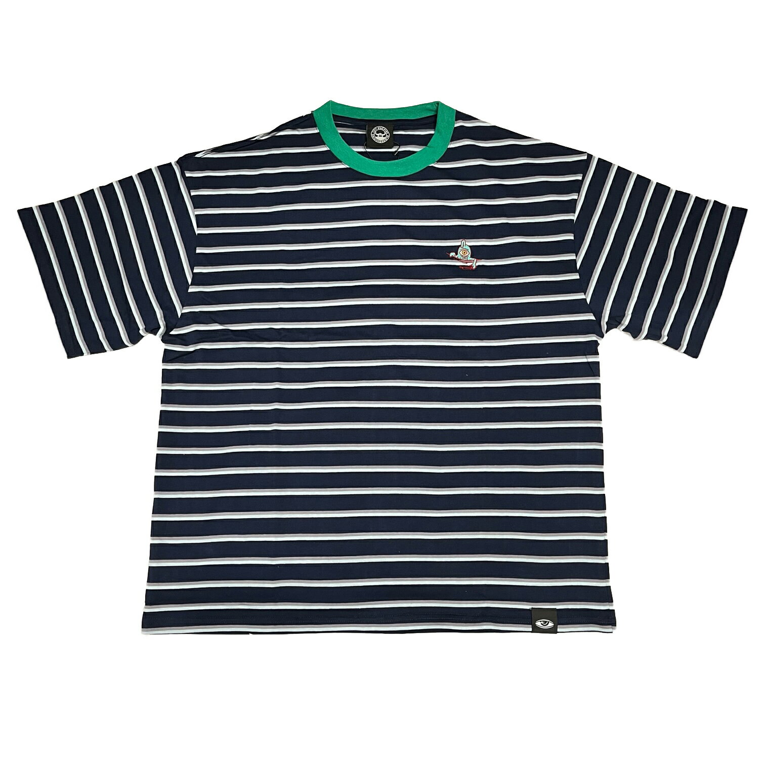 y TOYMACHINE / SECT EMBROIDERY BORDER SS TEE / NAVY z@gC}V[@gC}@TVc@@{[_[@lCr[@