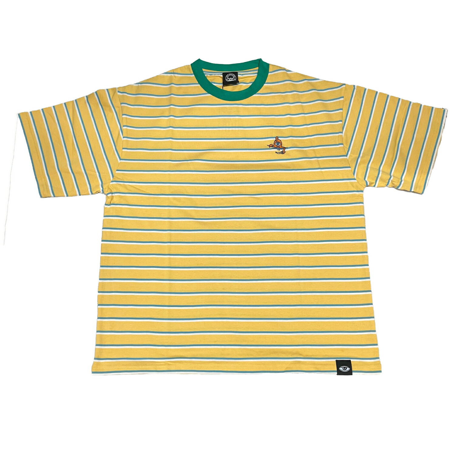 y TOYMACHINE / SECT EMBROIDERY BORDER SS TEE / YELLOW z@gC}V[@gC}@TVc@@{[_[@CG[@F@