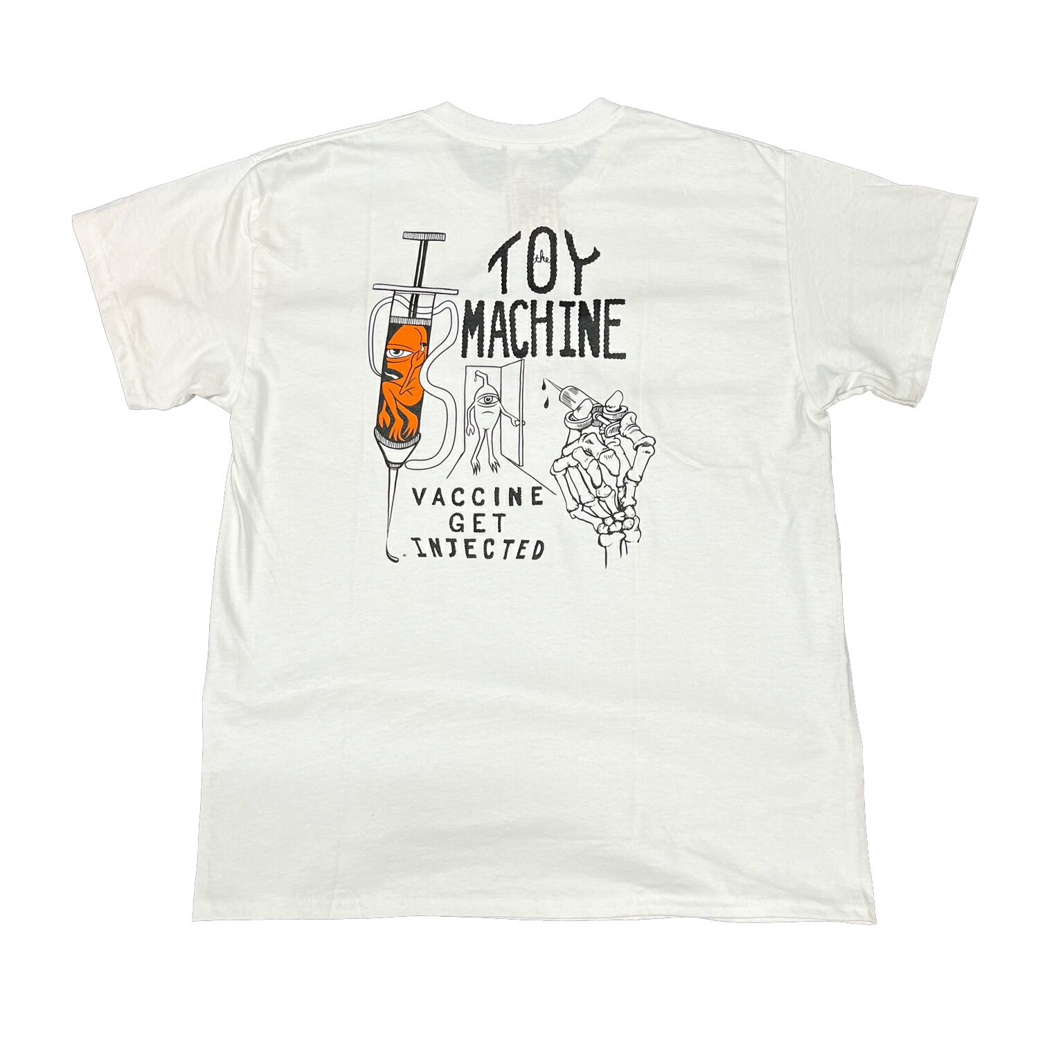 y TOYMACHINE / VACCINE GET INJECTED SS TEE / WHITE z@gC}V[@gC}@TVc@@zCg@@